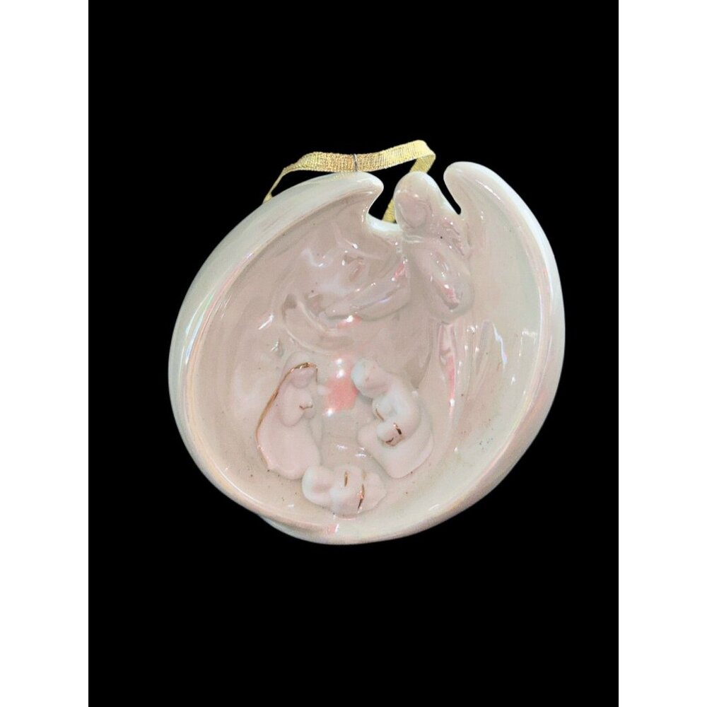 Appletree Designs Porcelain Angel &Holy Family Nativity Ornament Christmas Decor